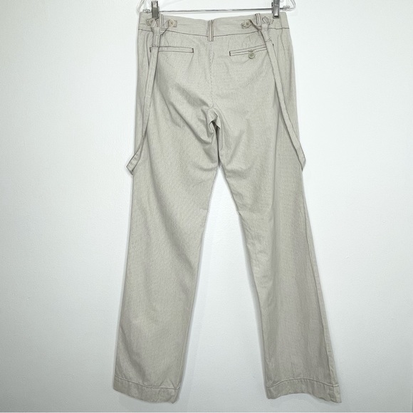 Trouser Pants by G1 Tailor Goods in Striped Green/White/Brown Sz 6 w/ Suspenders - Picture 4 of 8